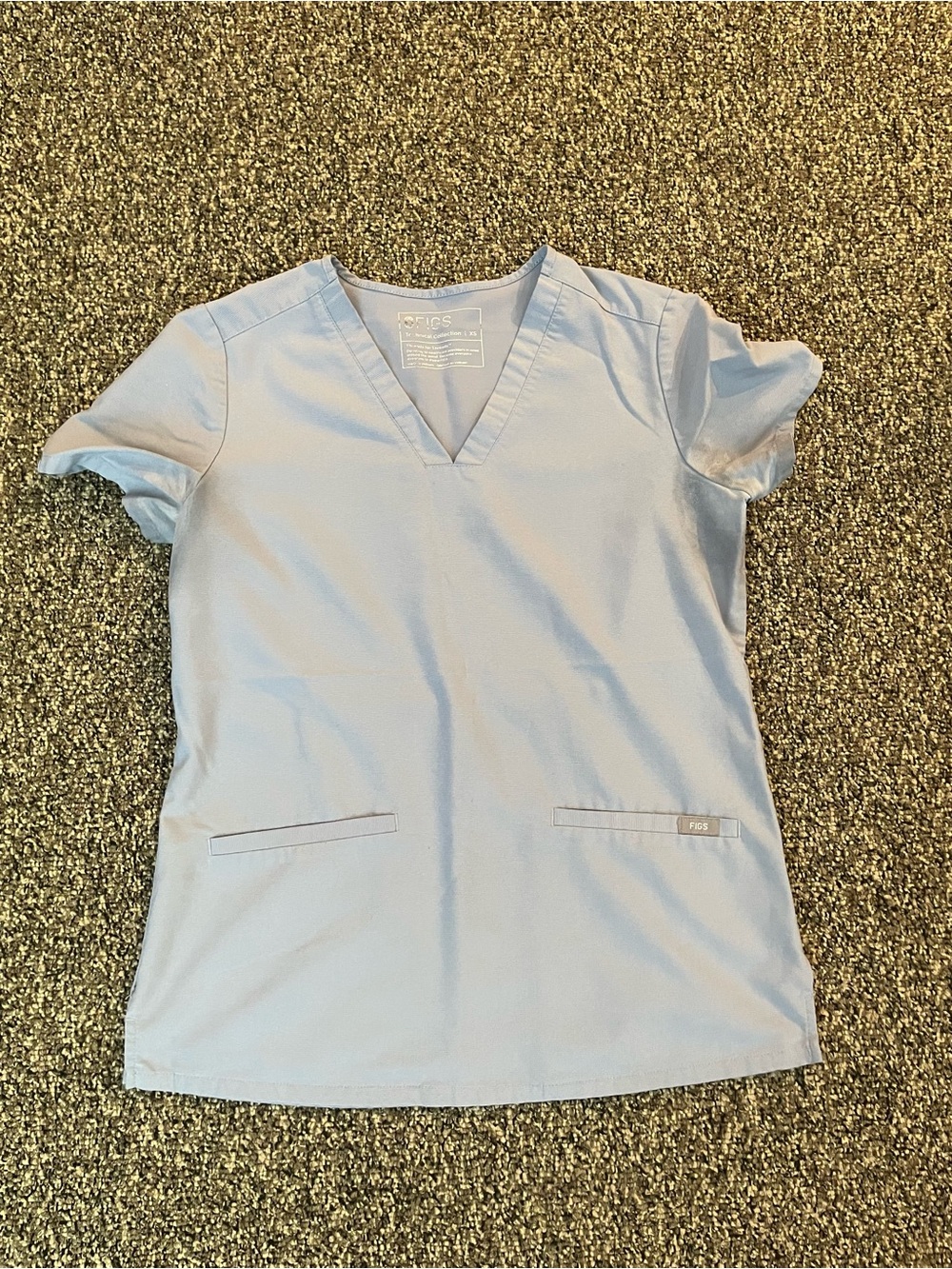 Figs Women’s Casma Scrub Top Vapor Blue Space Dye